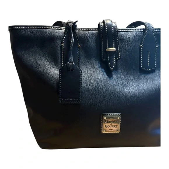 Dooney & Bourke Black Leather Tote - Picture 2 of 12